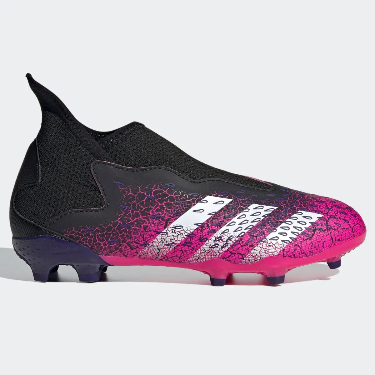 Adidas JR Predator Freak .3 Laceless FG - Black-Pink-Purple (Side 1)