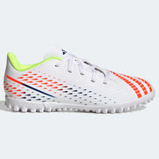 adidas Kids Predator Edge.4 Turf J - White-Yellow-Blue (Side 1)