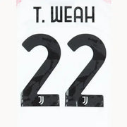 Juventus 2023/24 Away T. Weah #22 Youth Jersey Name Set