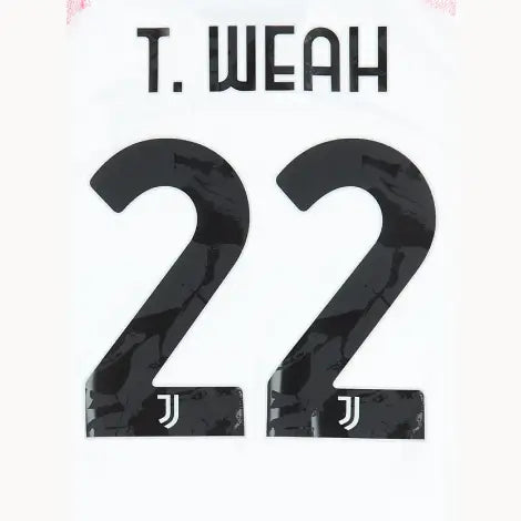 Juventus 2023/24 Away T. Weah #22 Youth Jersey Name Set