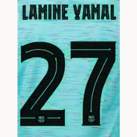 Barcelona 2023/24 Third Lamine Yamal #27 Youth Jersey Name Set  (CL Version)