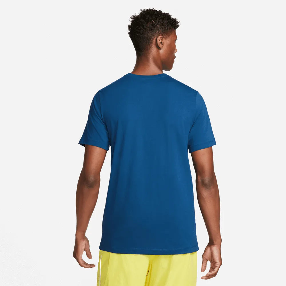 Nike 2022-23 Brazil Crest Tee - Coastal Blue (Model - Back)