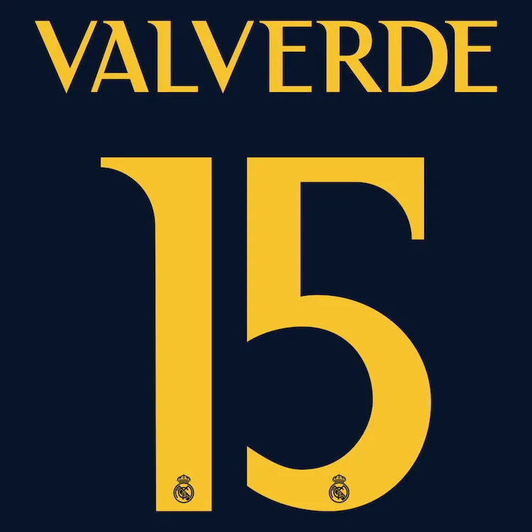 Real Madrid 2023/24 Away Valverde #15 Jersey Name Set (Back)