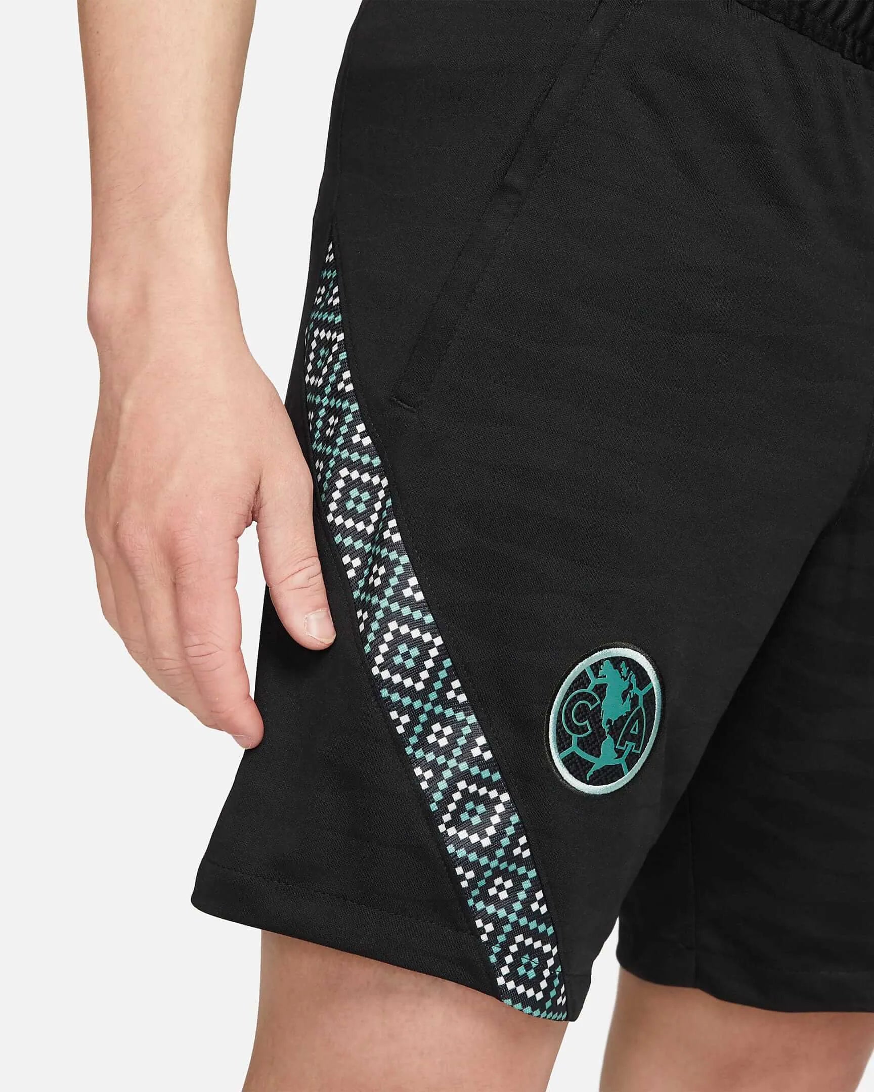 Nike 2021-22 Club America Strike Shorts - Black-Healing Jade (Detail 2)