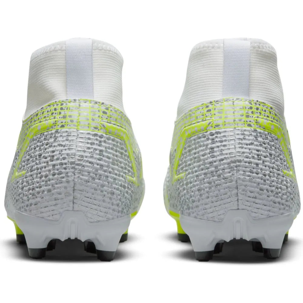 Nike JR Superfly 8 Academy FG-MG - White-Grey-Volt (Pair - Back)