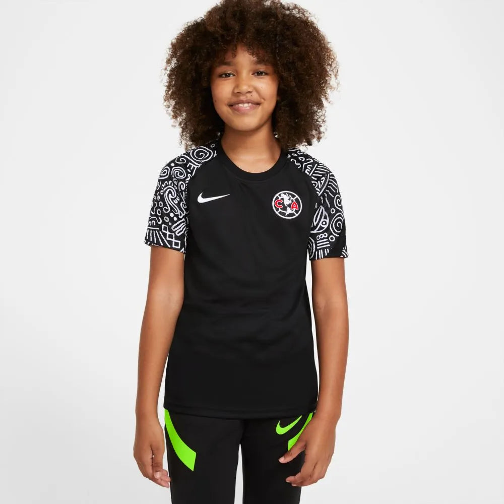 Nike 2020-21 Club America Youth Dry-Fit Pre-Match Jersey - Black-White