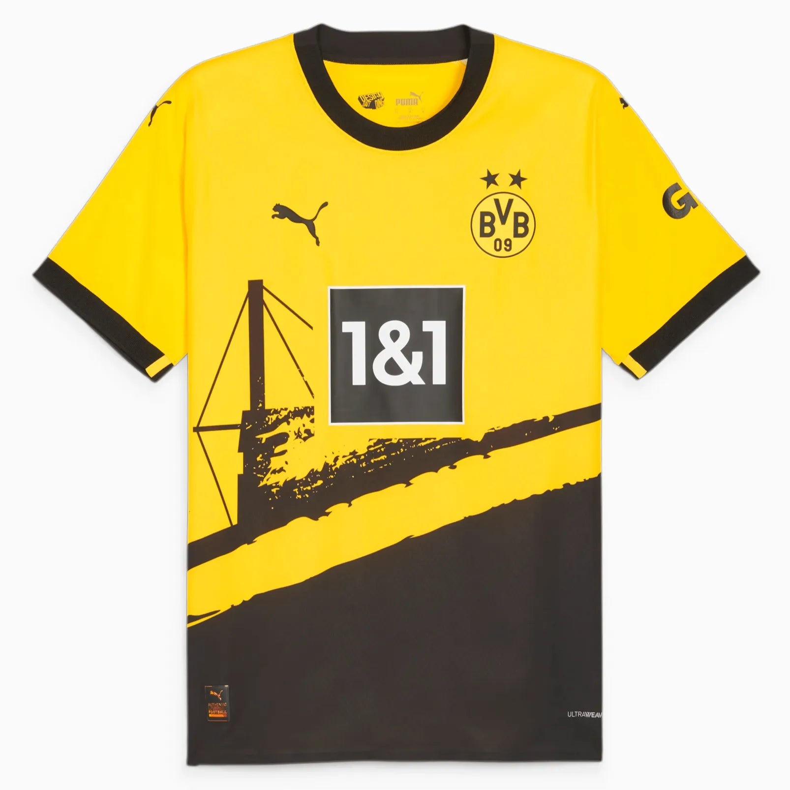 Puma 2023-24 Borussia Dortmund Men's Authentic Match Home Jersey (Front)