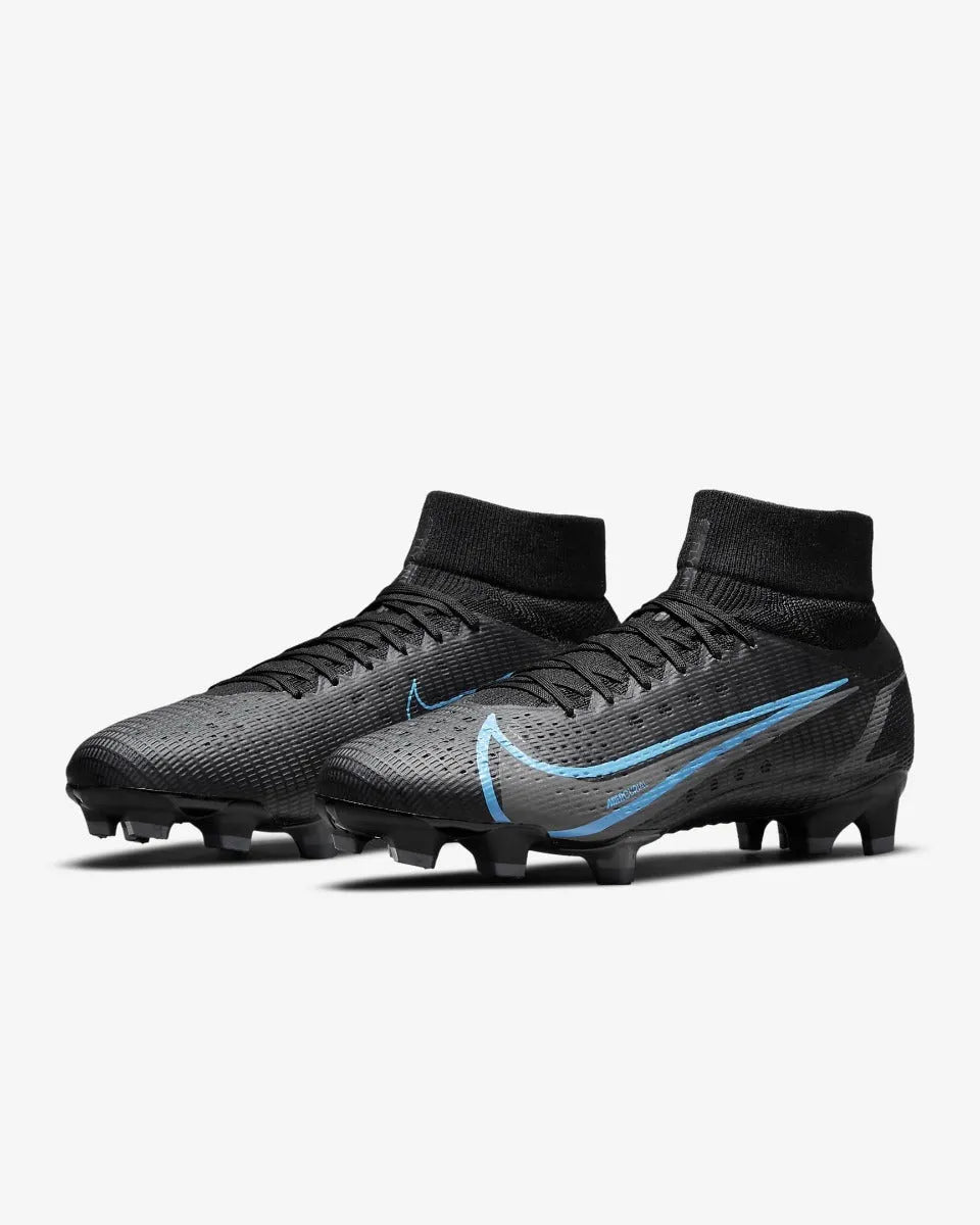 Nike Superfly 8 PRO FG - Black-Blue (Pair - Diagonal)