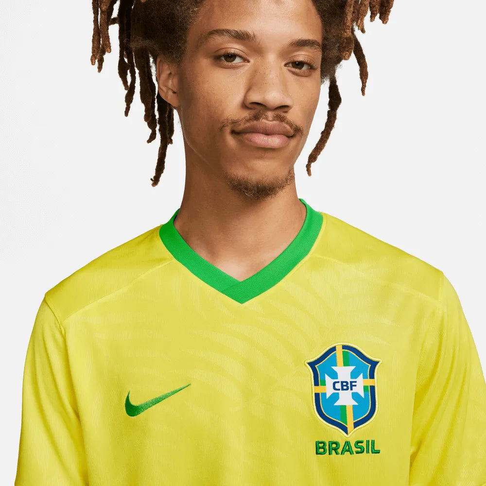 Nike 2023-24 Brazil Women's (Men's Cut) Stadium Home Jersey (Detail 1)
