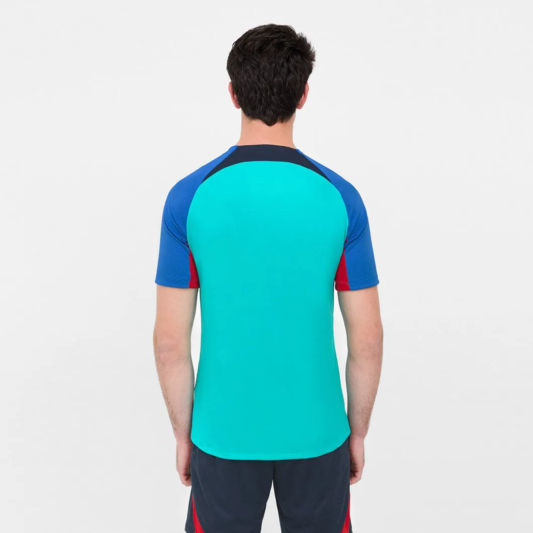 Nike 22-23 Barcelona DF SS Strike Training Jersey - Aqua-Blue-Obsidian (Model - Back)