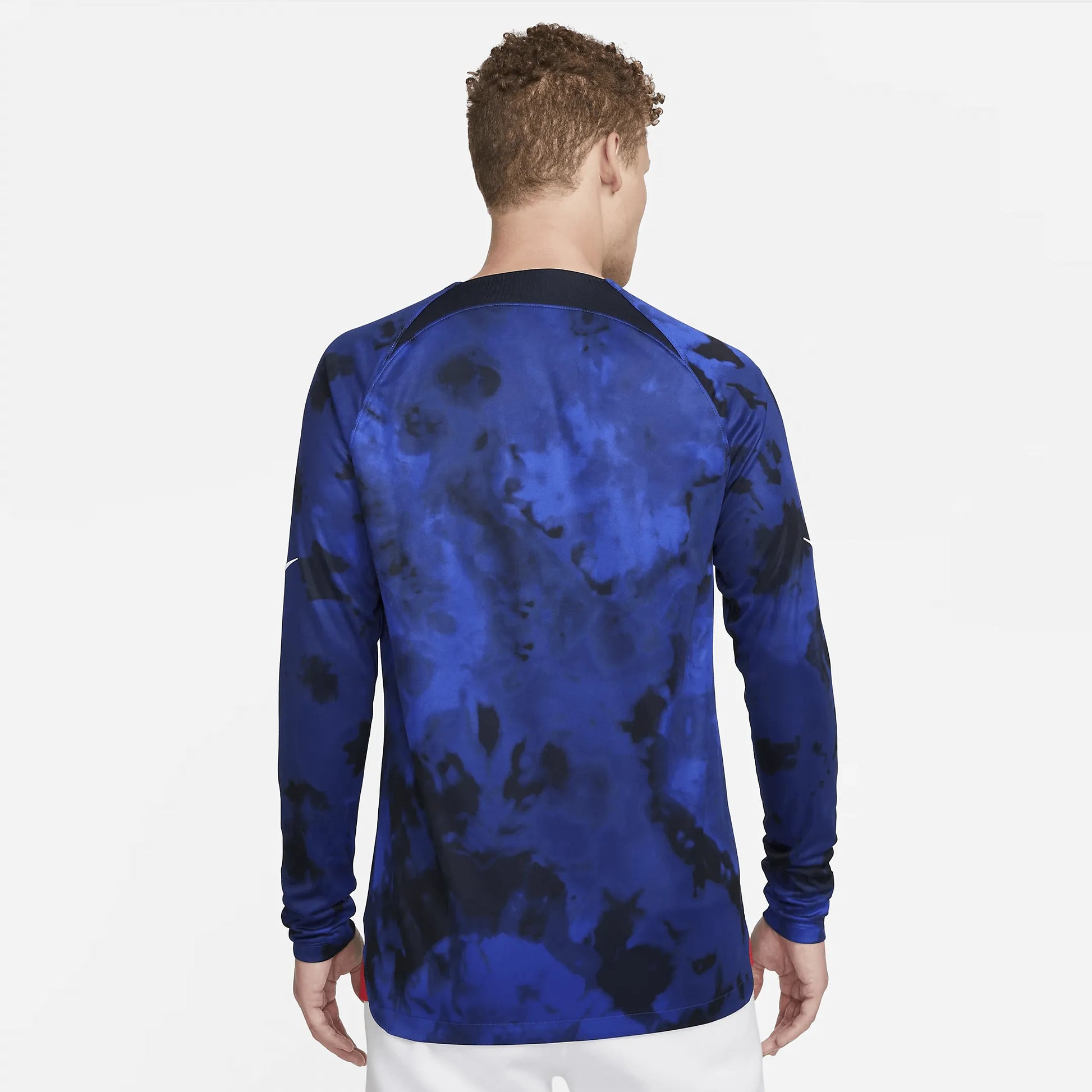 Nike 2022-23 USA Long Sleeve Away Jersey - Bright Blue-White (Model - Back)