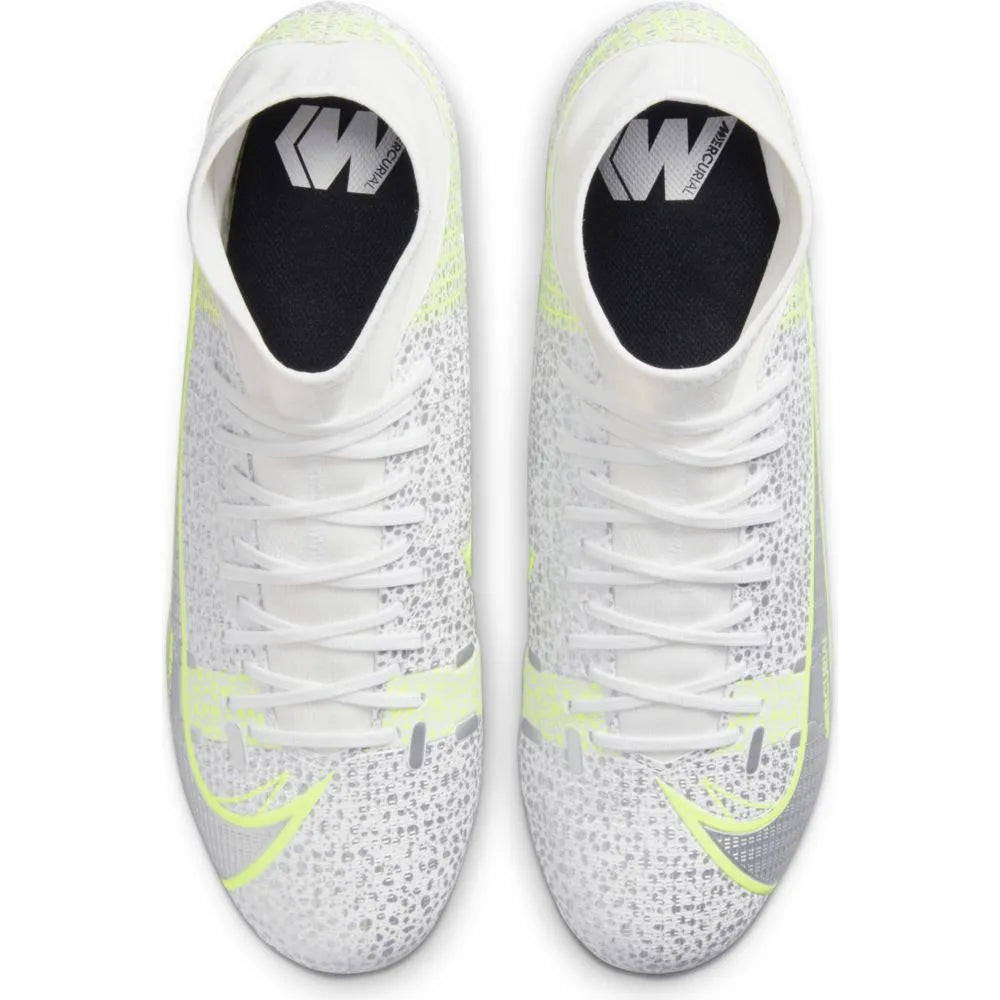 Nike Superfly 8 Academy FG-MG - White-Grey-Volt (Pair - Top)