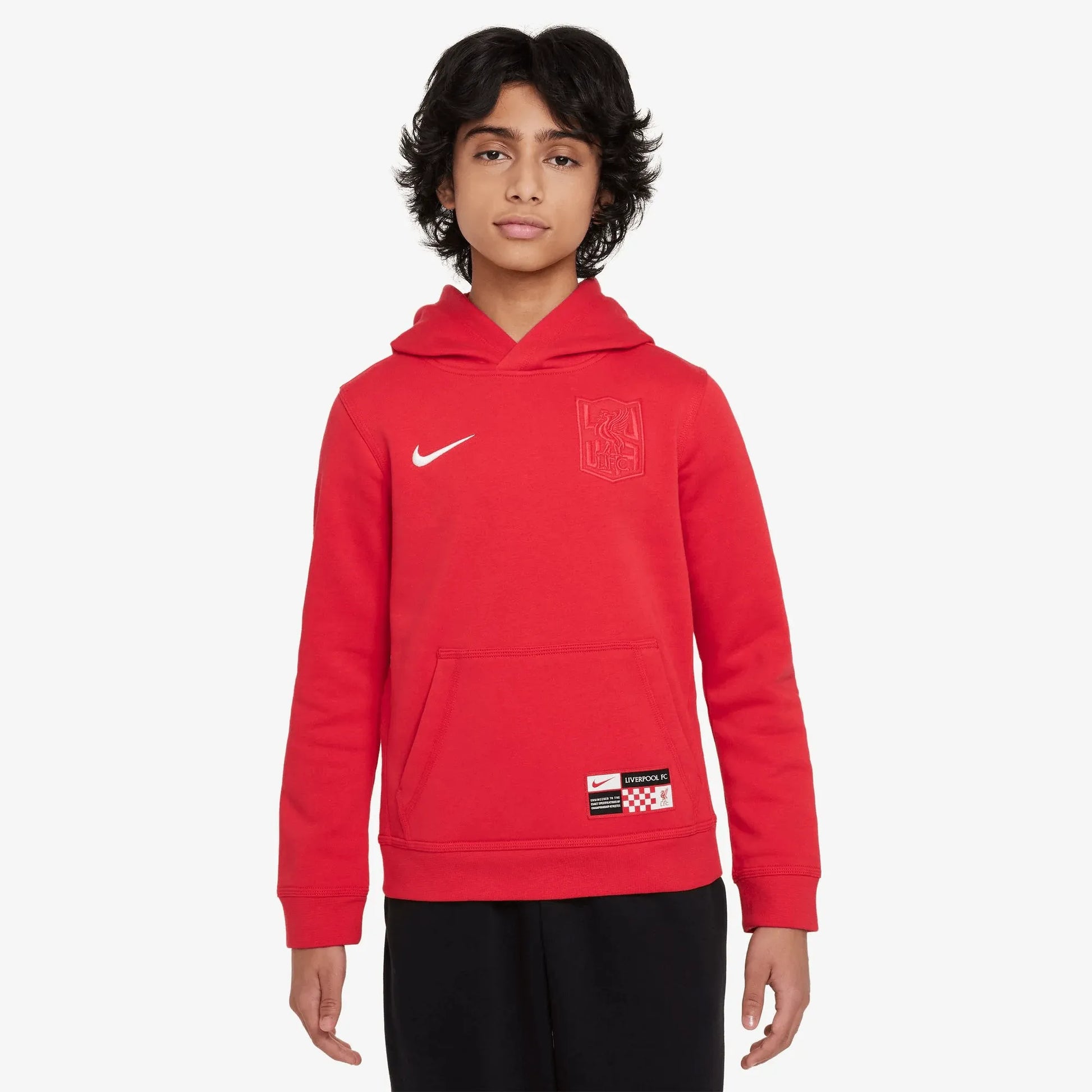 Nike 2024-25 Liverpool Youth Club Pullover Hoodie (Model - Front)