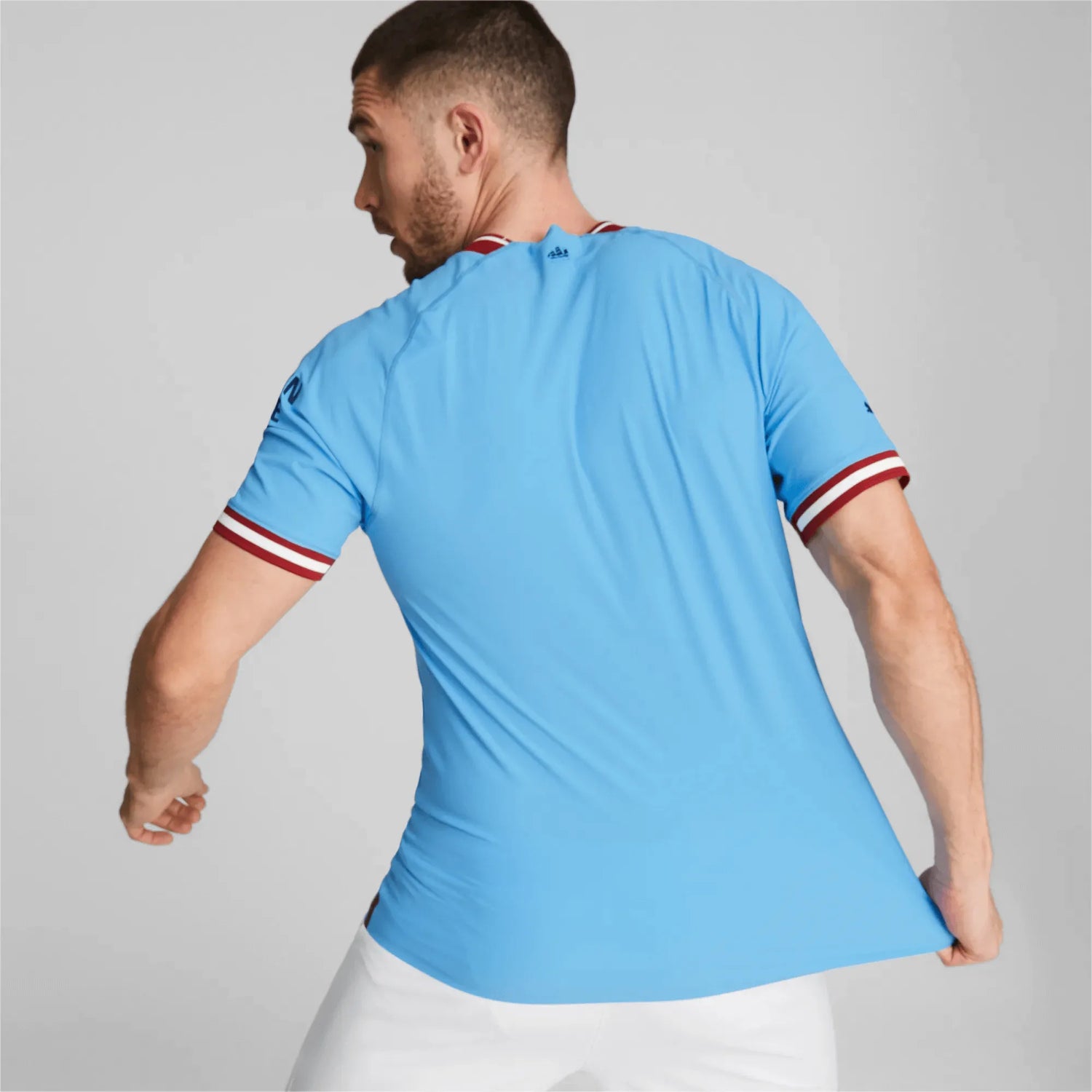 Puma 2022-23 Manchester City Authentic Home Jersey - Light Blue (Model - Back)