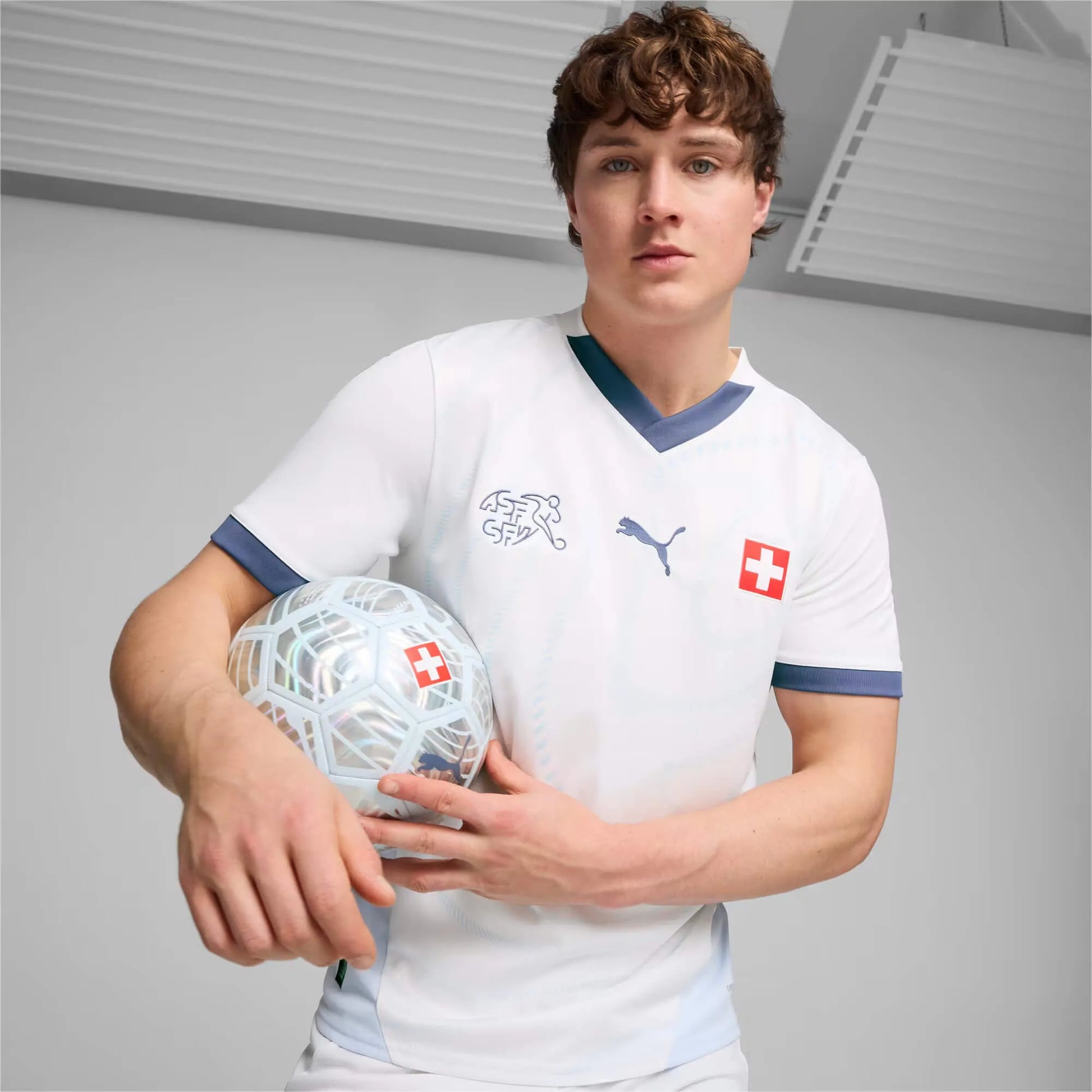 Puma 2024-25 Switzerland Stadium Away Jersey (Model - Front)