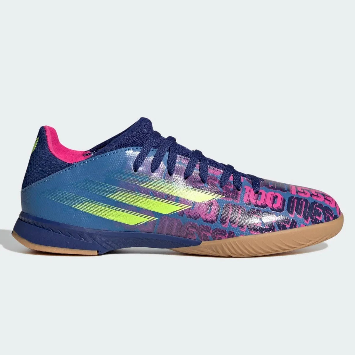 Adidas JR X Speedflow MESSI .3 IN -  Blue-Pink-Yellow (Side 1)