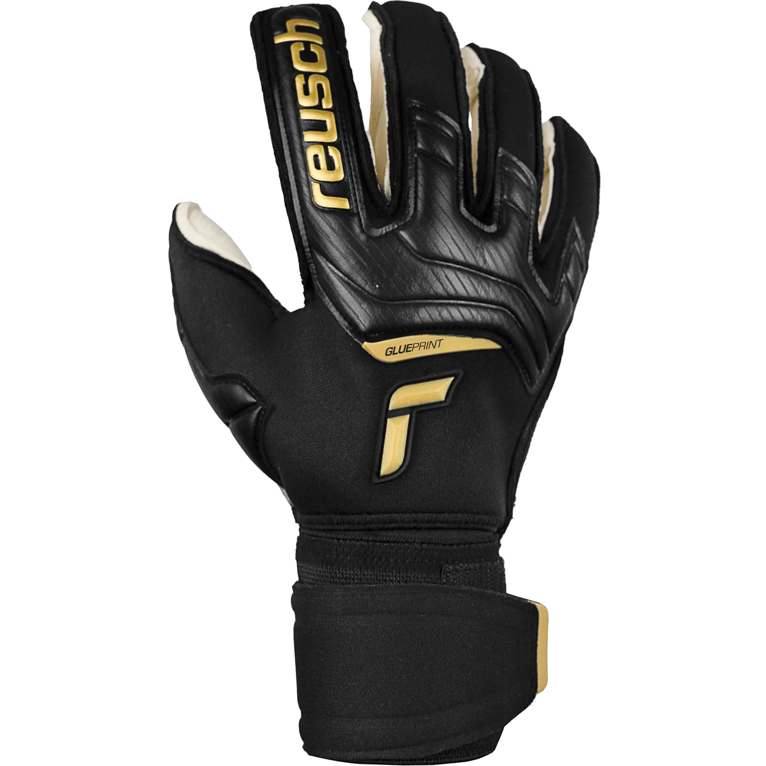 Reusch Attrakt Gold X Glueprint Ortho-Tec Goalkeeper Gloves - Black-Gold (Single - Outer)