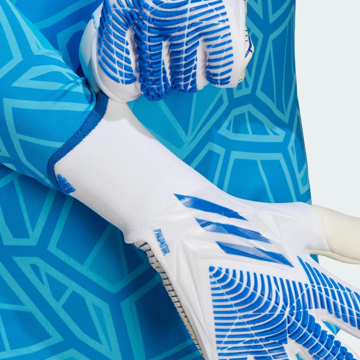 adidas Predator GL Pro Goalkeeper Gloves - White-Hi Res Blue (Detail 1)