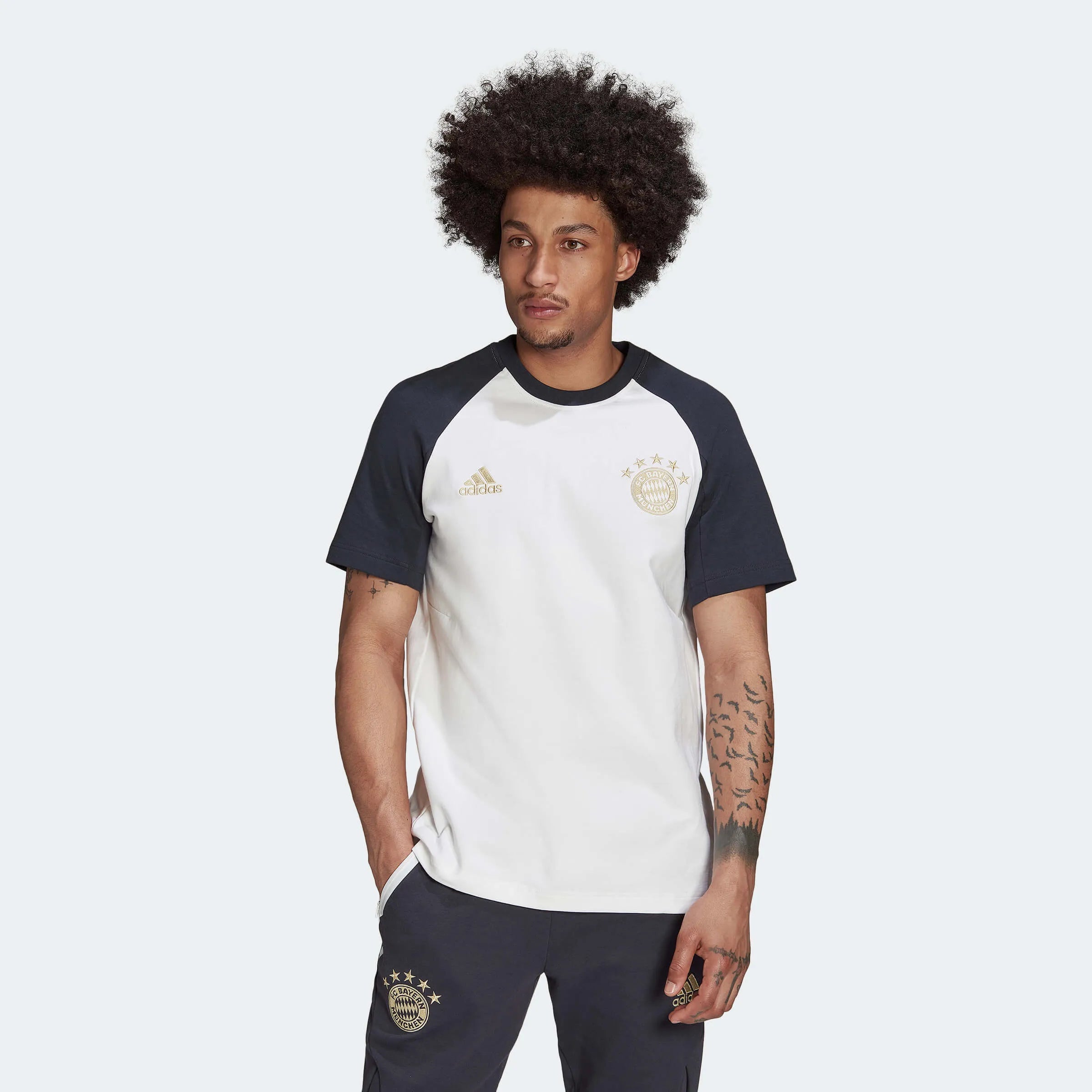 adidas 2022-23 Bayern Munich Travel Tee - White (Model - Front)