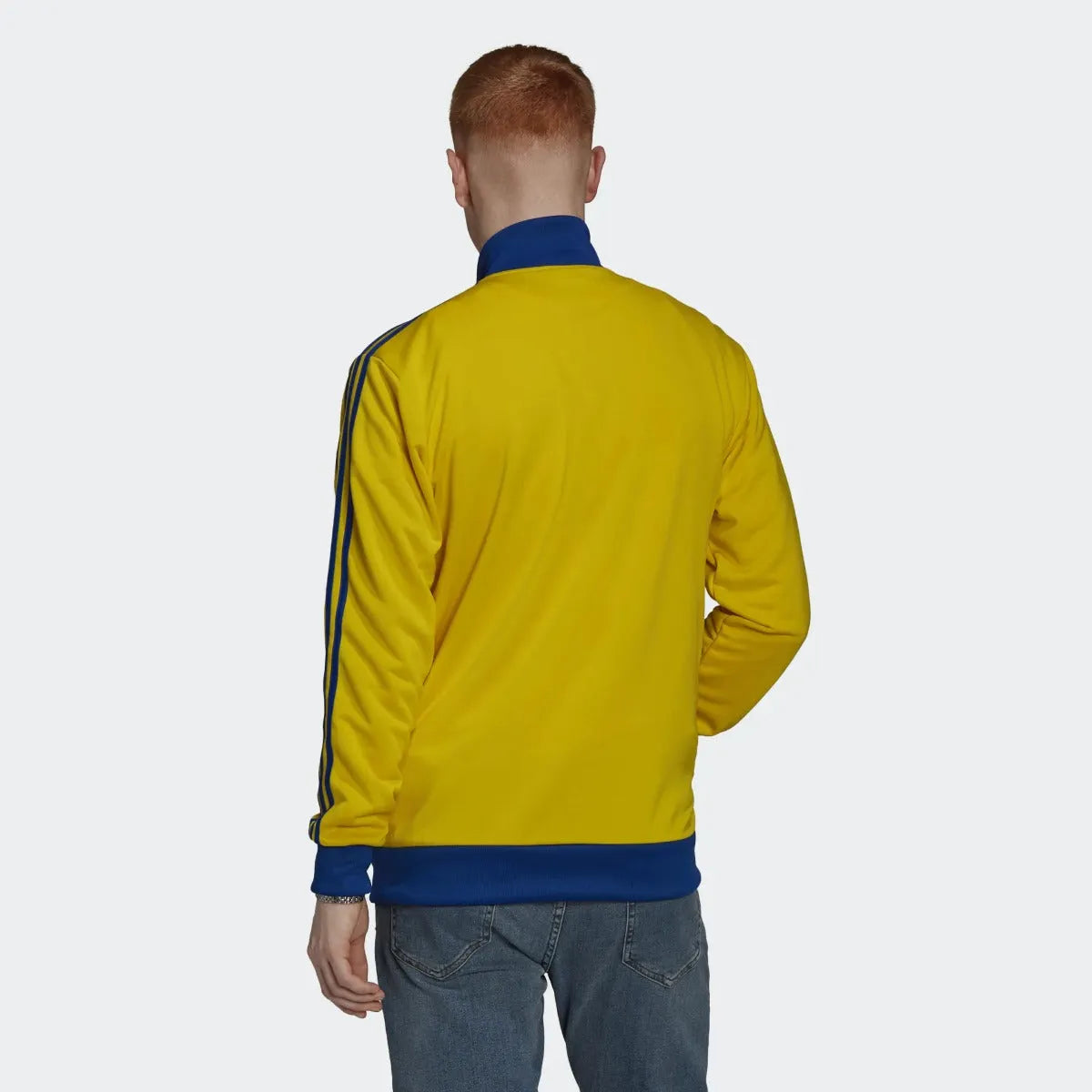 adidas 2022-23 Boca Juniors Track Jacket - Yellow-Blue (Model - Back)