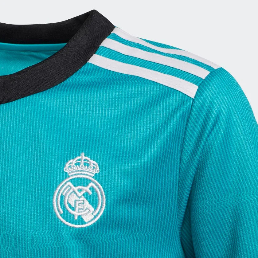 Adidas 2021-22 Real Madrid Youth Third Jersey - Hi Res Aqua (Detail 1)