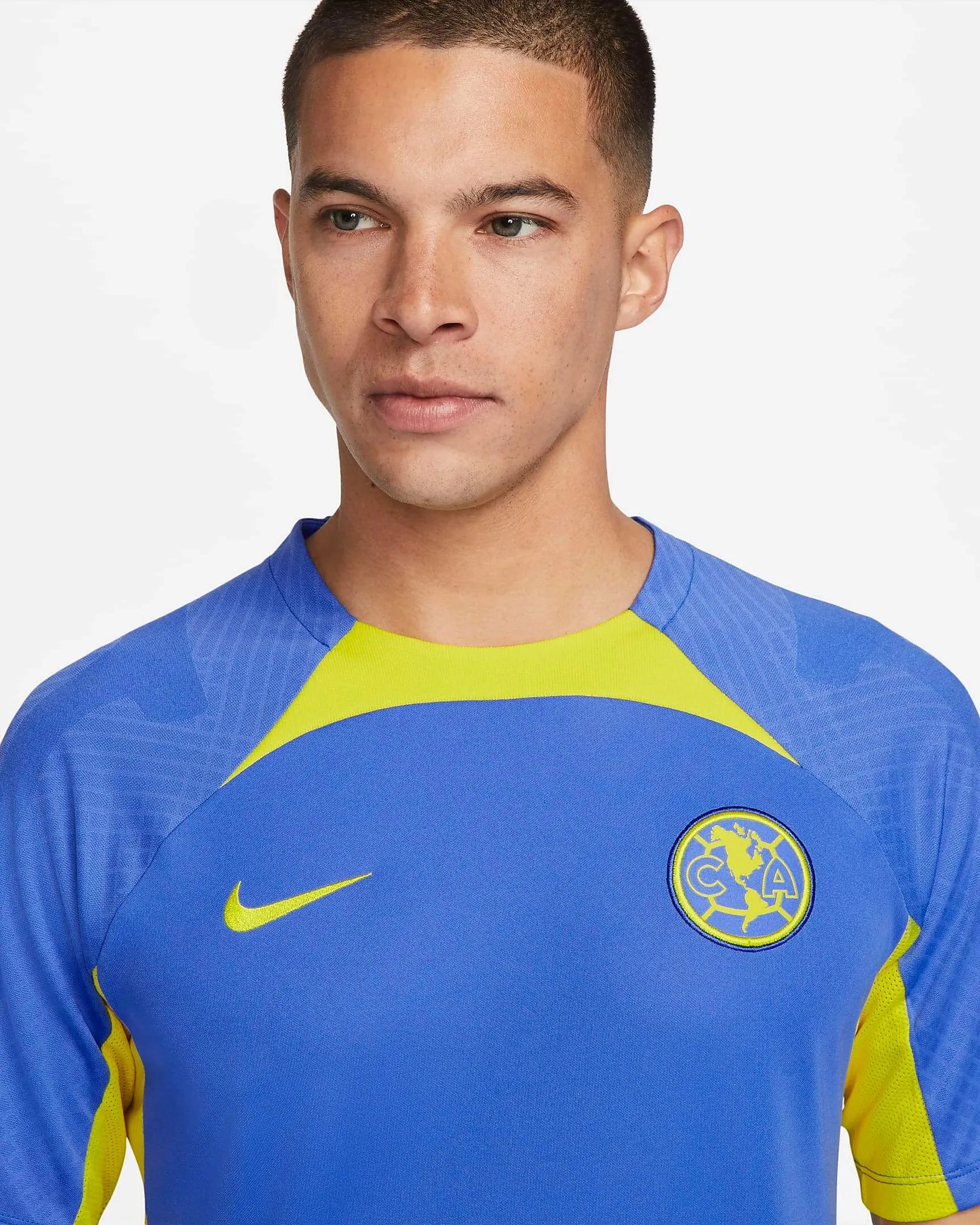 Nike 2022-23 Club America STRK Top - Blue-Yellow (Detail 1)