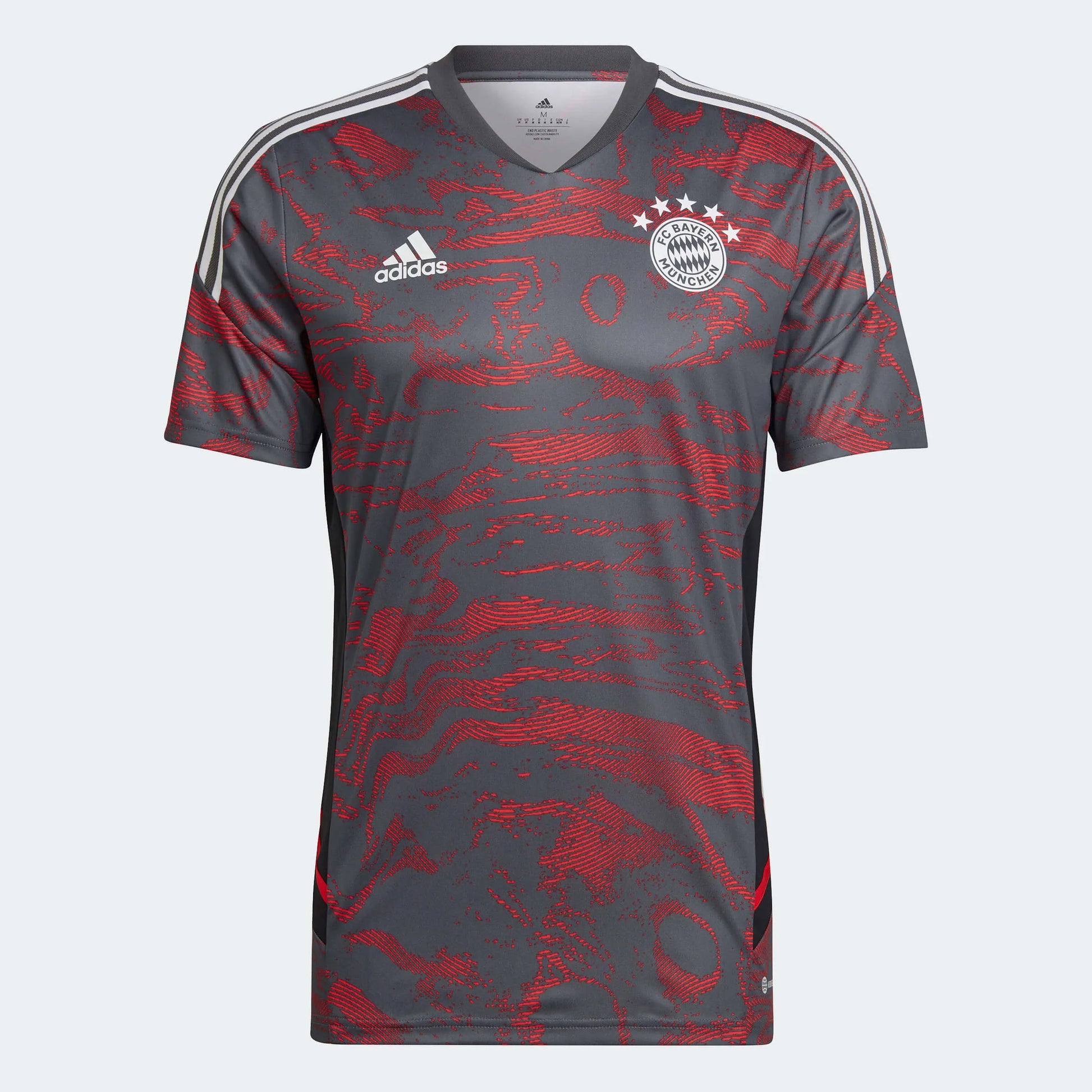 adidas 2022-23 FC Bayern EU Training Jersey - Red-Grey (Front)