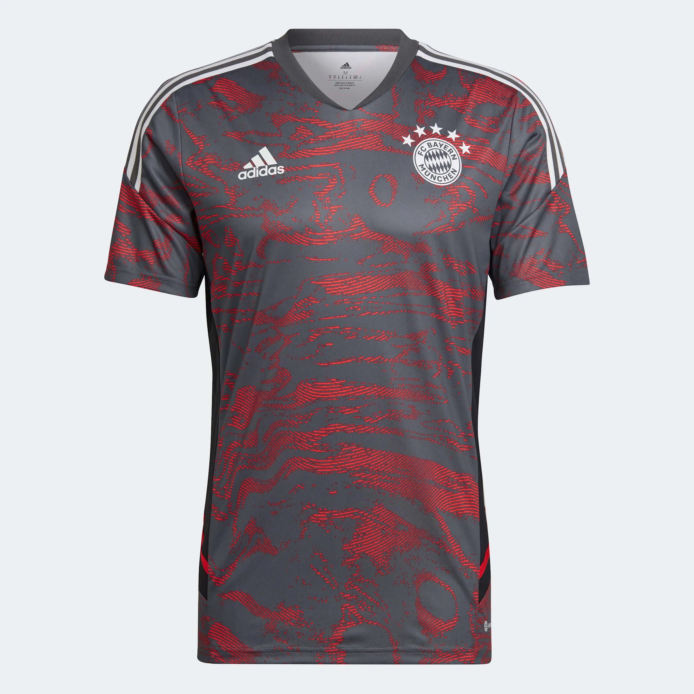 adidas 2022-23 FC Bayern EU Training Jersey - Red-Grey (Front)