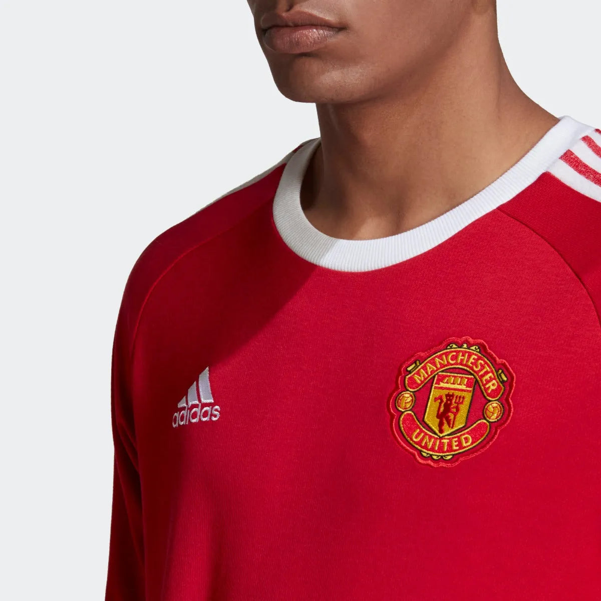 Adidas 2020-21 Manchester United Icons Long-Sleeve Tee - Red-White
