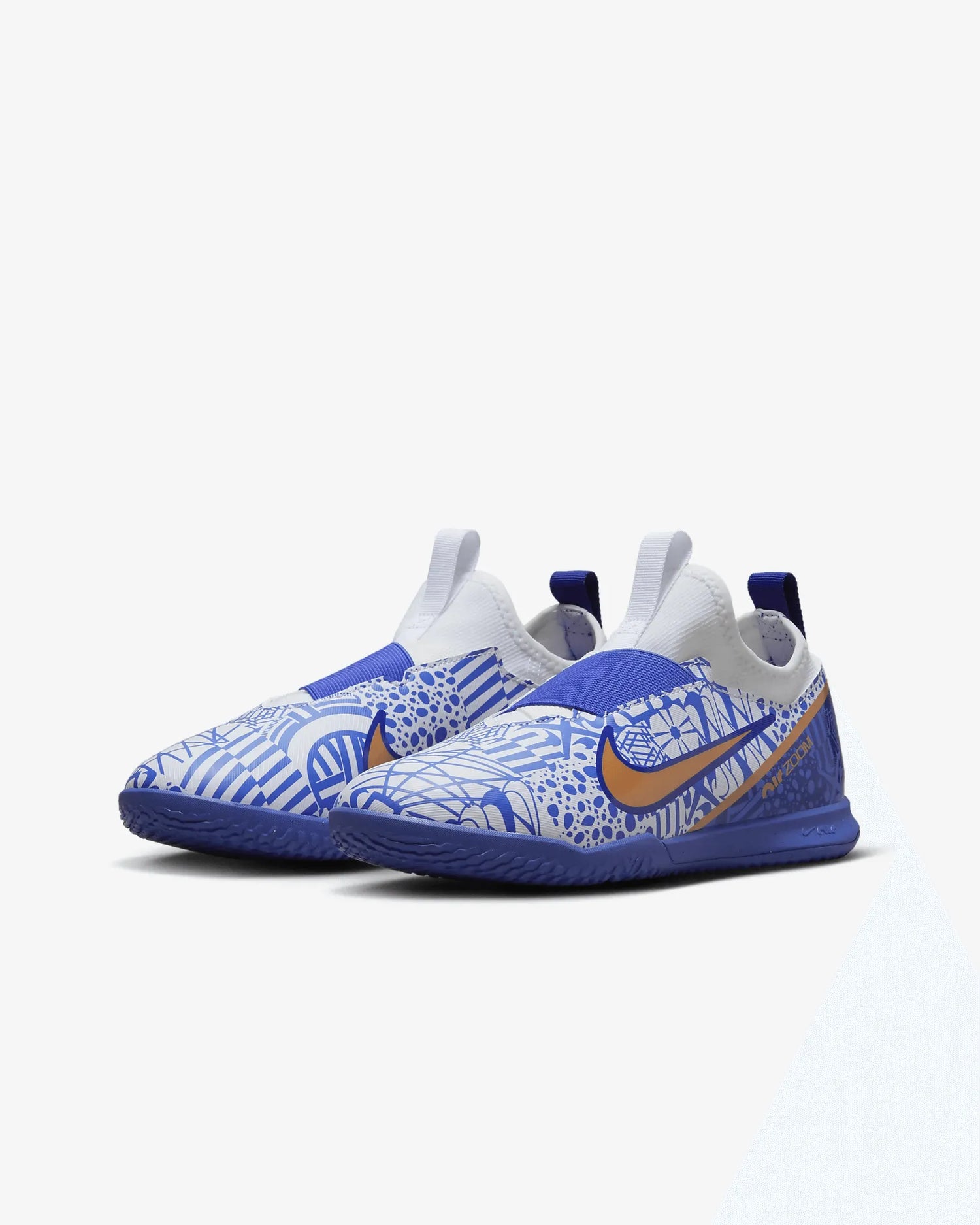 Nike Jr Zoom Vapor 15 Academy CR7 Indoor - White-Metallic Copper (Pair - Diagonal)