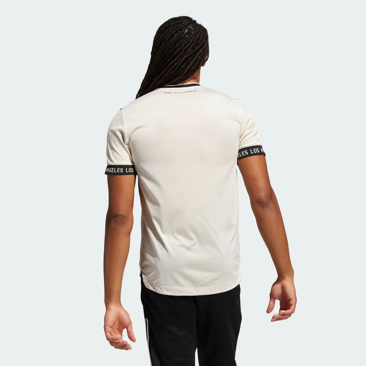 Adidas 2021-22 LAFC Authentic Away Jersey - Beige-White (Model - Back)