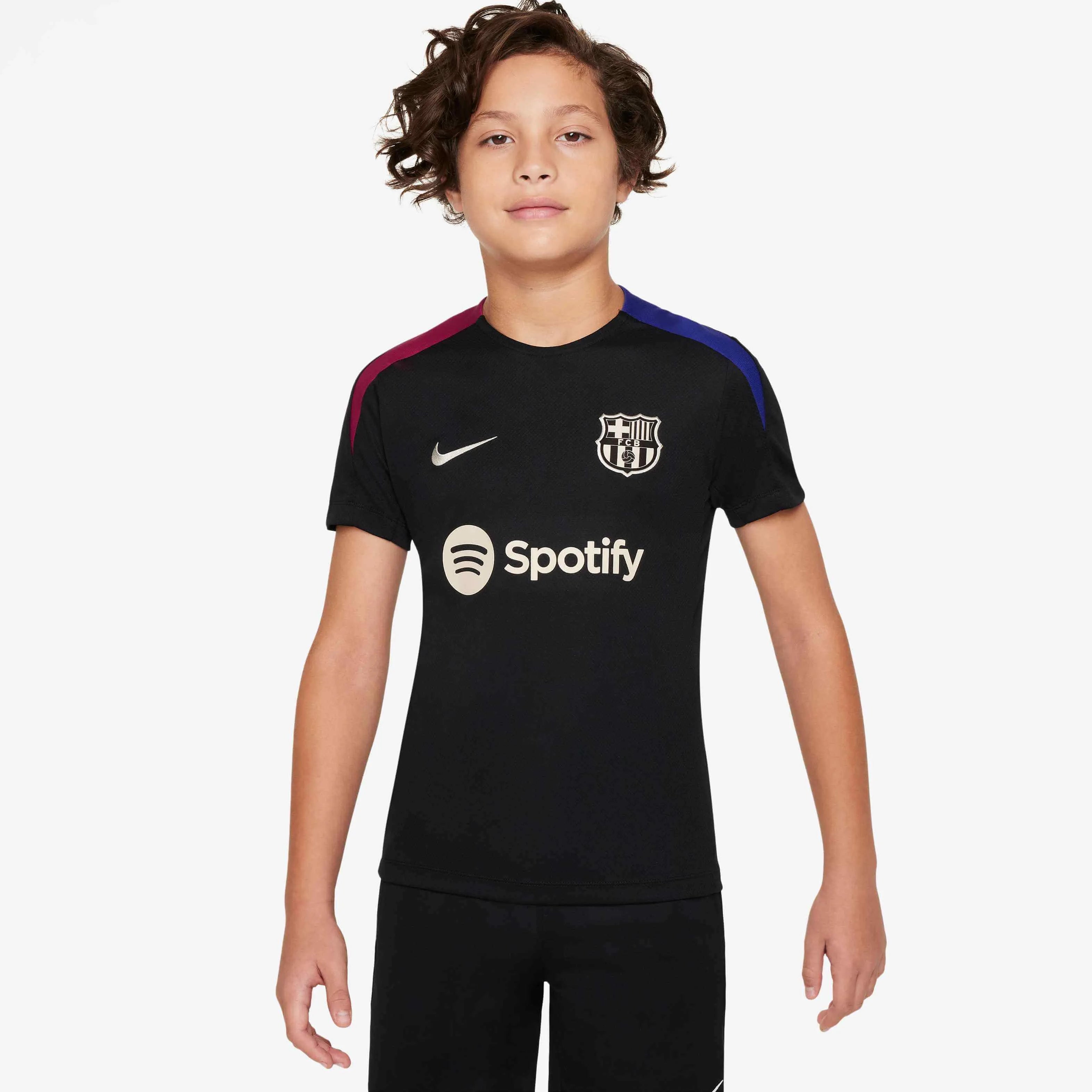 Nike 2024-25 Barcelona Youth Strike Top Black (Model - Front)