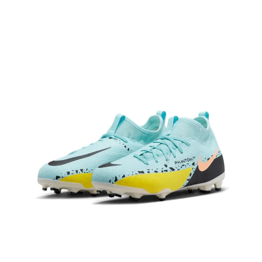 Nike Jr Phantom GT2 Academy DF FGMG - Glacier Ice-Black (Pair - Front Lateral)
