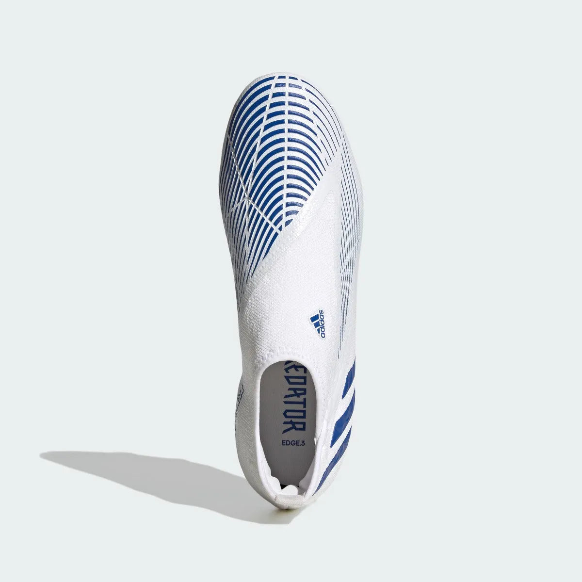 adidas Predator Edge .3 Laceless FG - White-Hi Res Blue (Top)