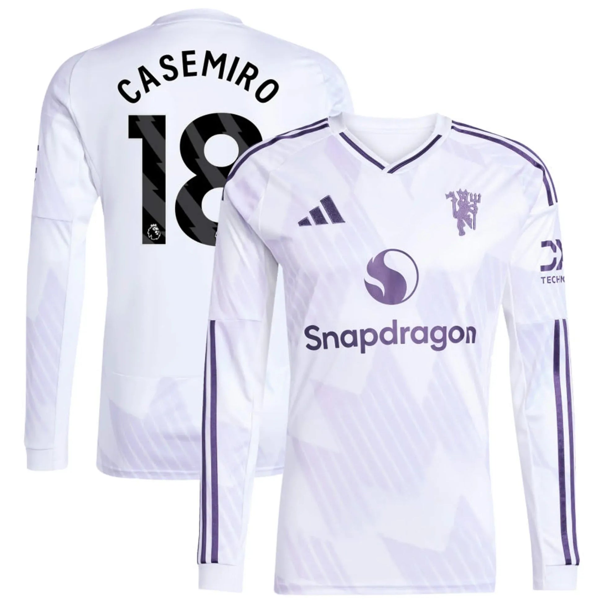 adidas 2025-26 Manchester United Men's Stadium Away Long-Sleeve Soccer Jersey (Casemiro)