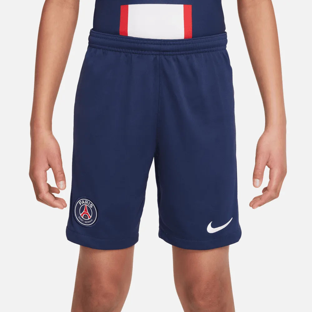 Nike 2022-23 PSG Youth Stadium Home Shorts - Navy-White (Front)