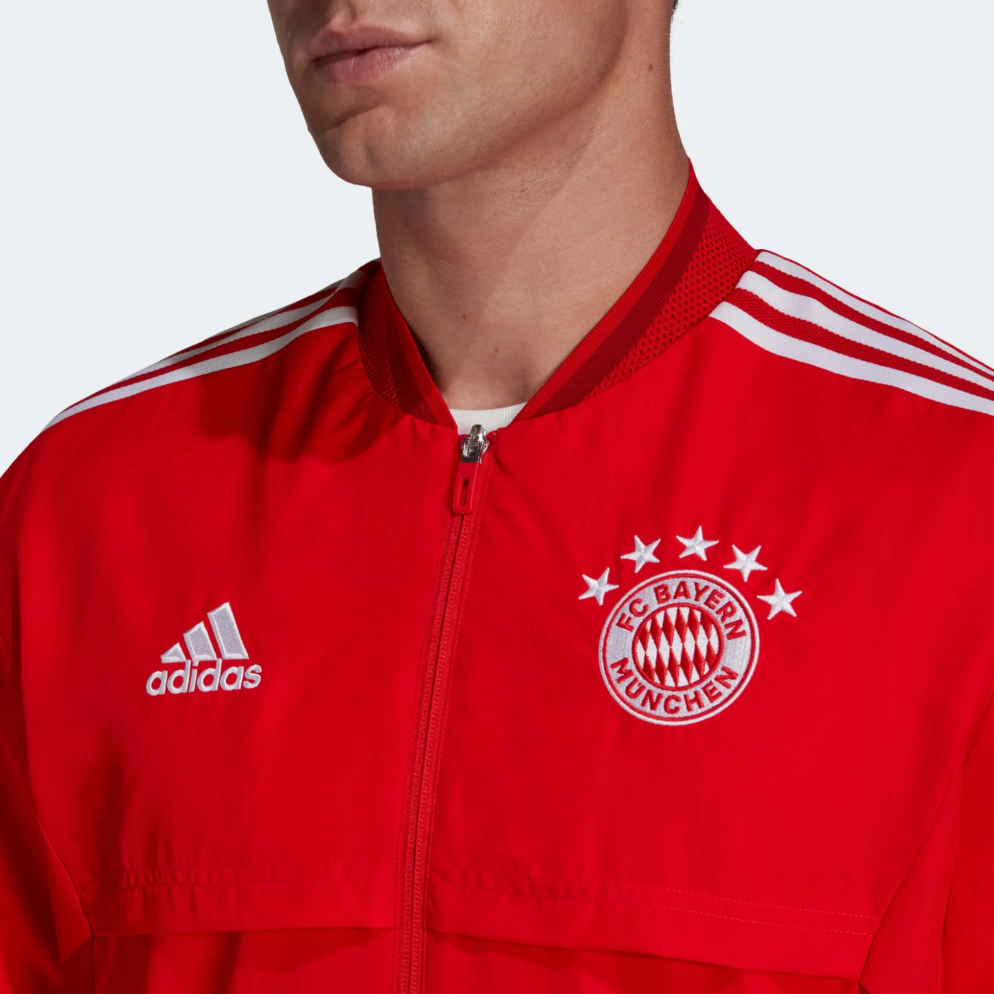 adidas 2022-23 FC Bayern Munich Anthem Jacket - Red (Detail 1)