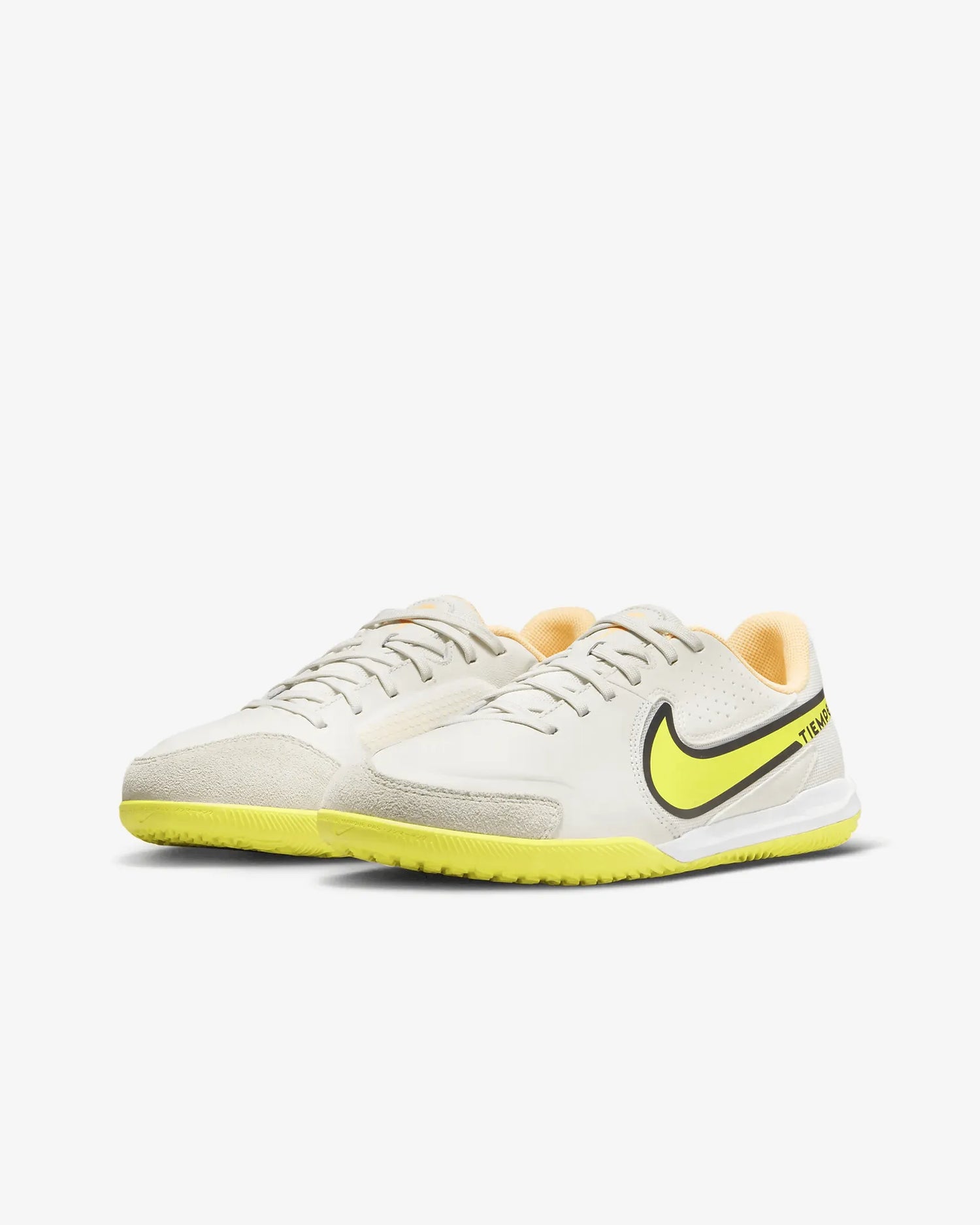 Nike Kids' Legend 9 Academy Indoor - Phantom-Yellow Strike (Pair - Diagonal)