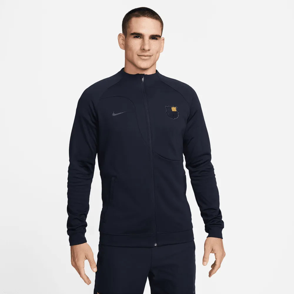 Nike 2022-23 FC Barcelona Academy Pro Anthem Jacket - Navy (Model - Front)