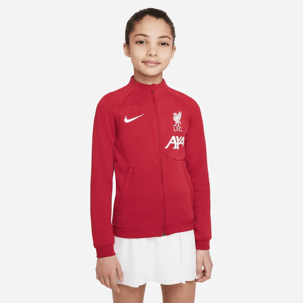 Nike 22-23 Liverpool Youth ACDPR Anthem Jacket - Red-White (Model - Front)