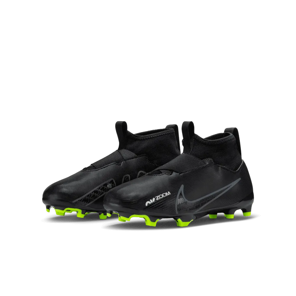 Nike JR Zoom Mercurial Superfly 9 Academy FG-MG - Black-Grey (Pair - Diagonal)