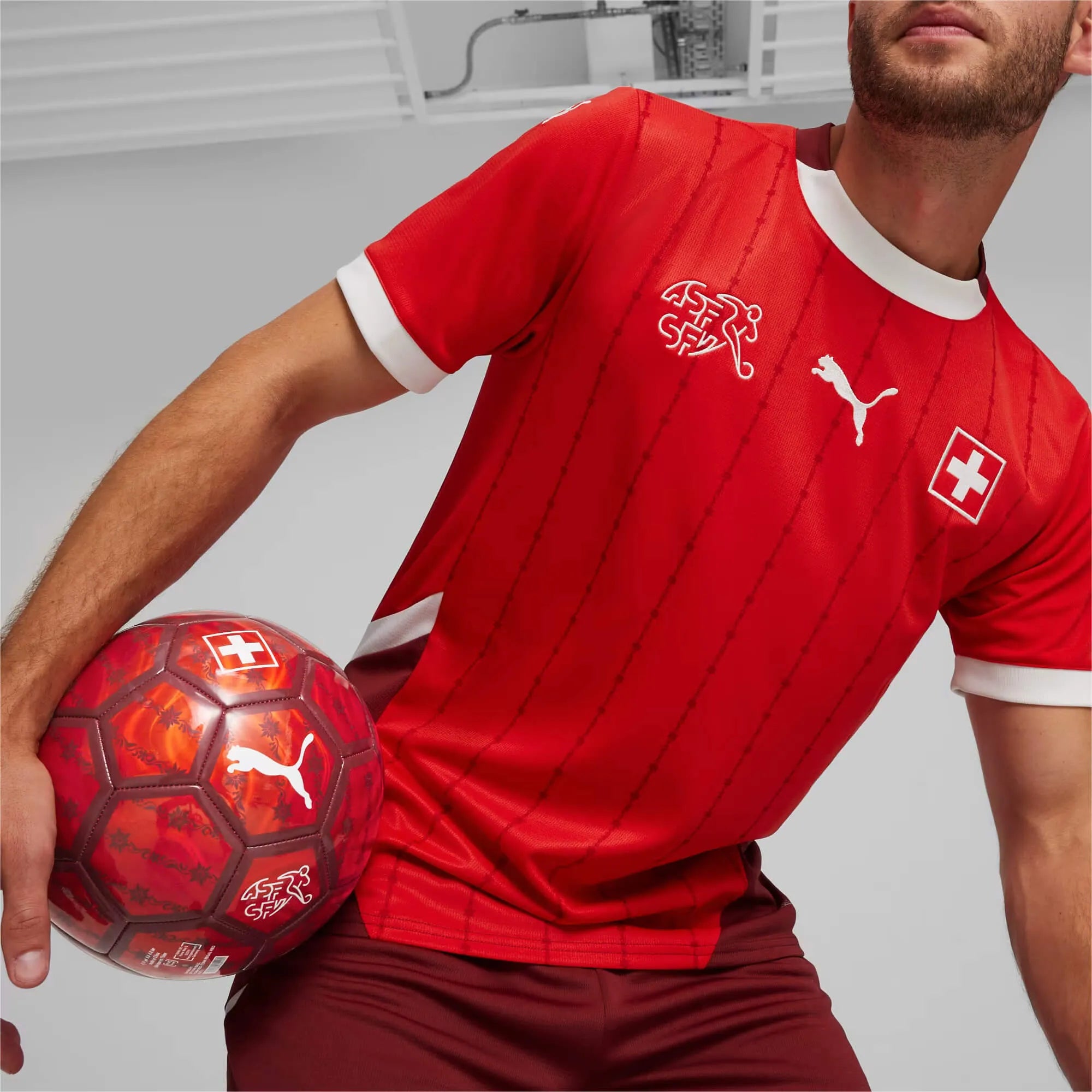 Puma 2024-25 Switzerland Stadium Home Jersey (Detail 1)