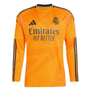 adidas 2024-25 Real Madrid Men's Long-Sleeve Away Jersey Crew Orange (Front)