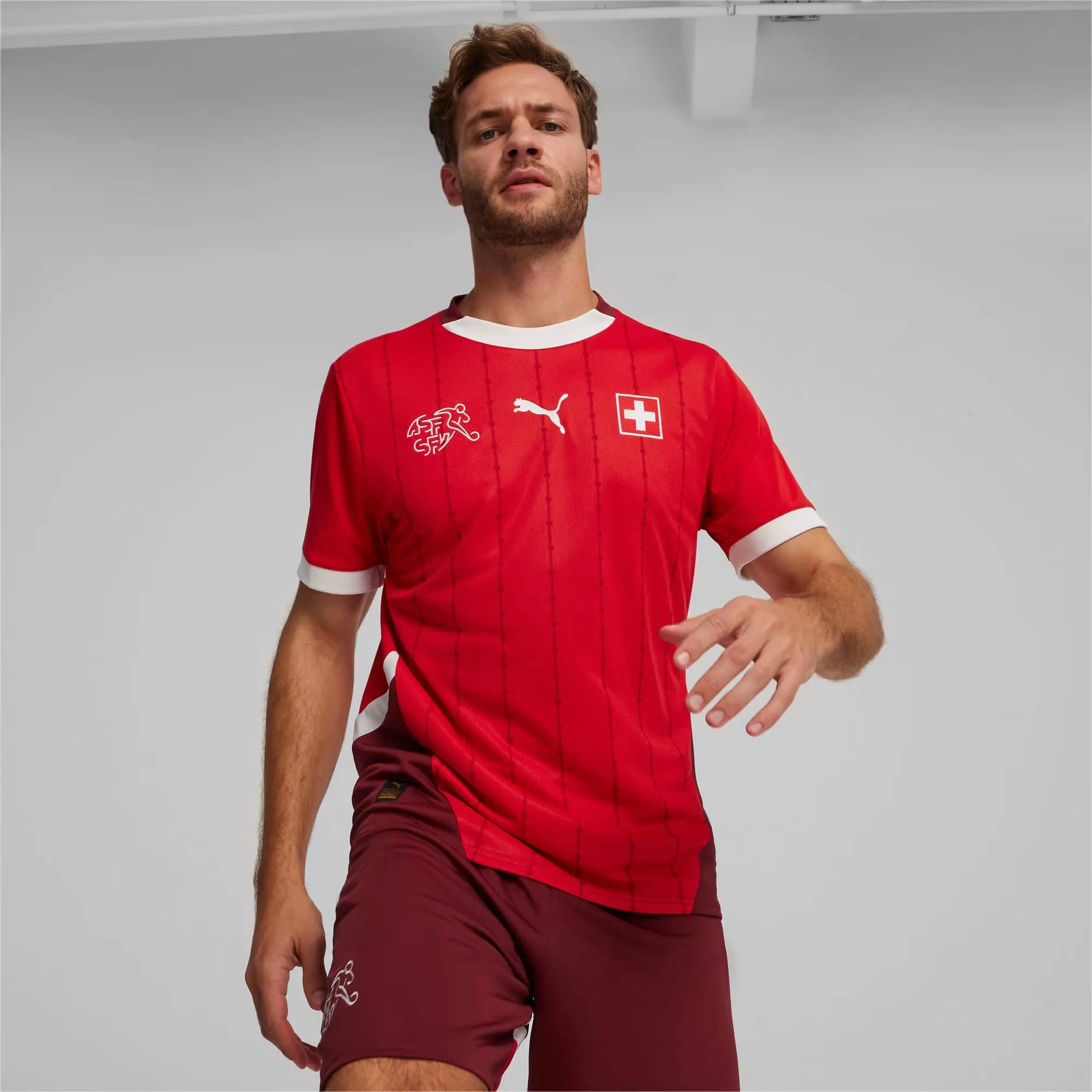 Puma 2024-25 Switzerland Stadium Home Jersey (Model - Front)