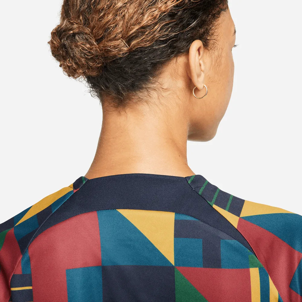 Nike 2022-23 Portugal Women's Pre-Match Jersey - Obsidian-Gold Dart (Detail 2)