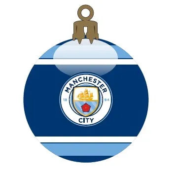 Manchester City Glass Ball Christmas Tree Ornament - Navy