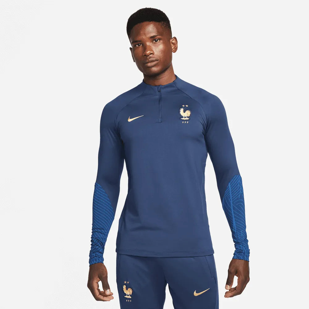 Nike 2022-23 France Strk Drill Top - Navy (Model - Front)