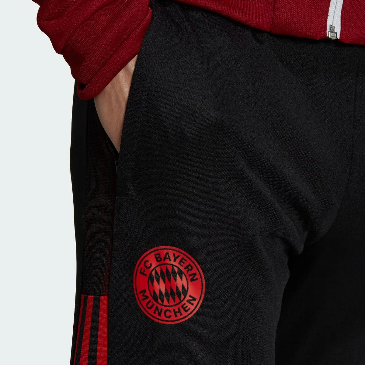 Adidas 2021-22 Bayern Munich Training Pants - Black-Red (Detail 1)