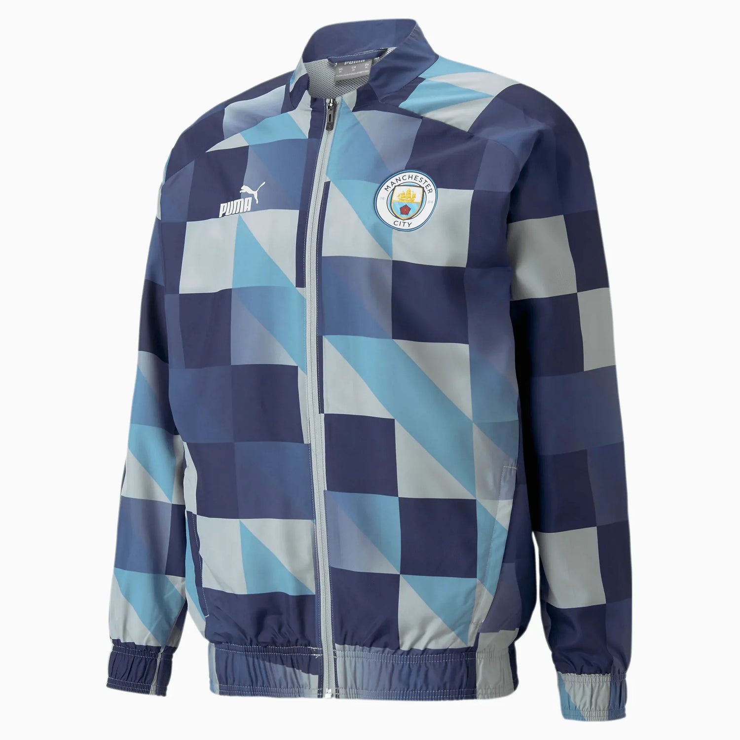 Puma 2022-23 Manchester City Pre-Match Match Jacket - Gray - Navy (Front)
