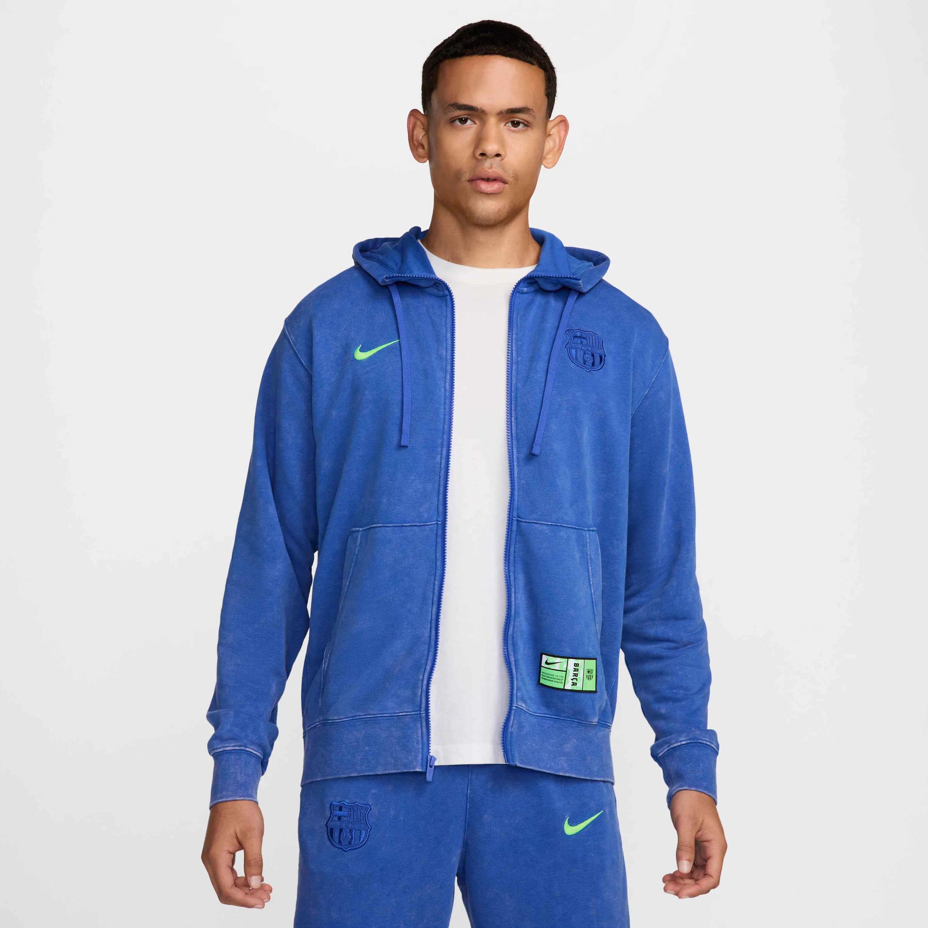 Nike 2024-25 Barcelona Men's Third French terry Full-Zip Hoodie (Model - Front)